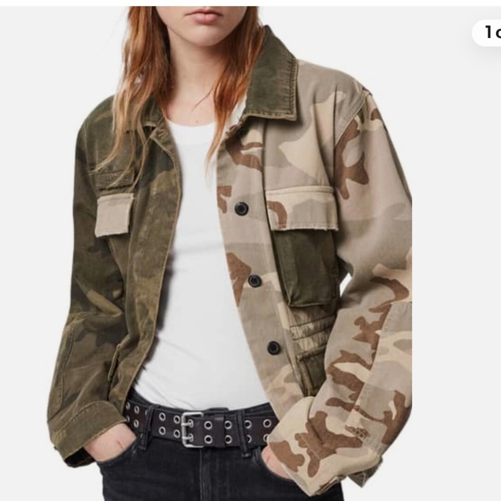 Allsaints MULTICOLOUR ‘FINCH’ DENIM JACKET- Size M
